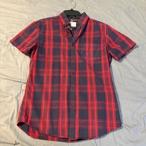 On The Road slim fit plaid button up S